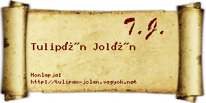 Tulipán Jolán névjegykártya